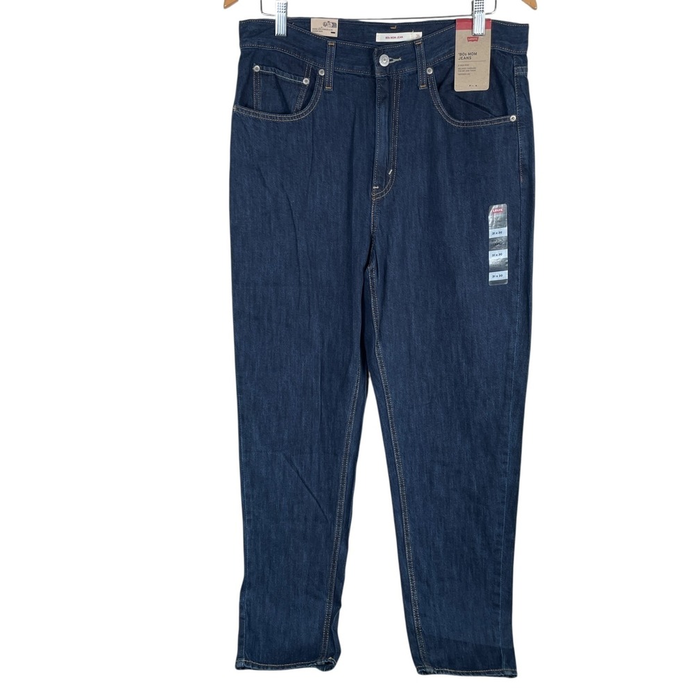 NEW Levis 80s Mom Jeans Womens 31 High Rise Tapered Dark Wash Blue Denim‎ $69